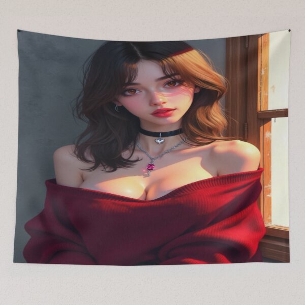 Item preview, Sweetheart Burgundy | Seductive Girl Portrait designed and sold by KasaHunterHarem.