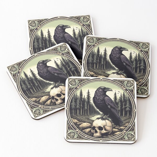 Item preview, Gothic Raven on Skull - Dark Academia Forest Theme designed and sold by DsTeesApparel.