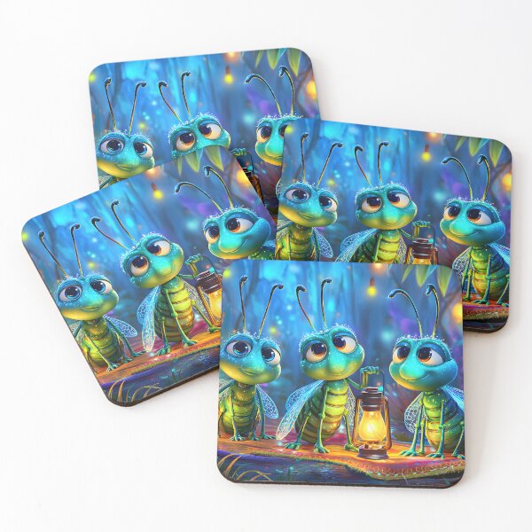 Item preview, Three Glowing Bugs in Magical Forest Gathering designed and sold by Artessie.