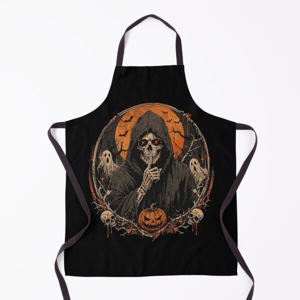 Item preview, Shhh... keep quiet! reaper, ghost, pumpkin Halloween design designed and sold by LoneTide.