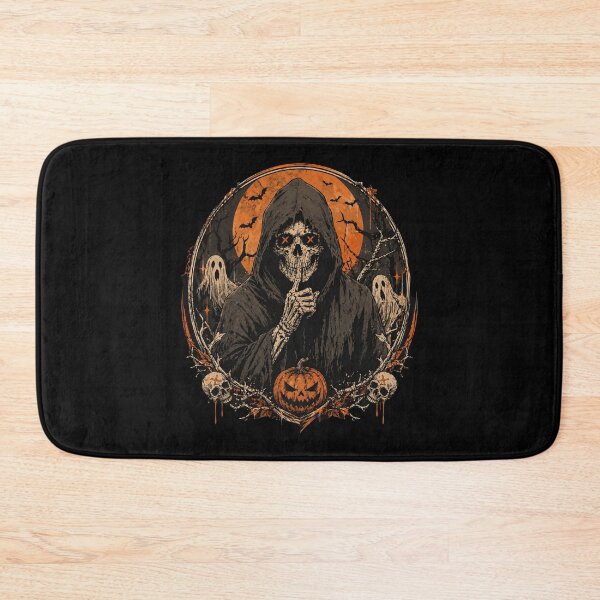Item preview, Shhh... keep quiet! reaper, ghost, pumpkin Halloween design designed and sold by LoneTide.
