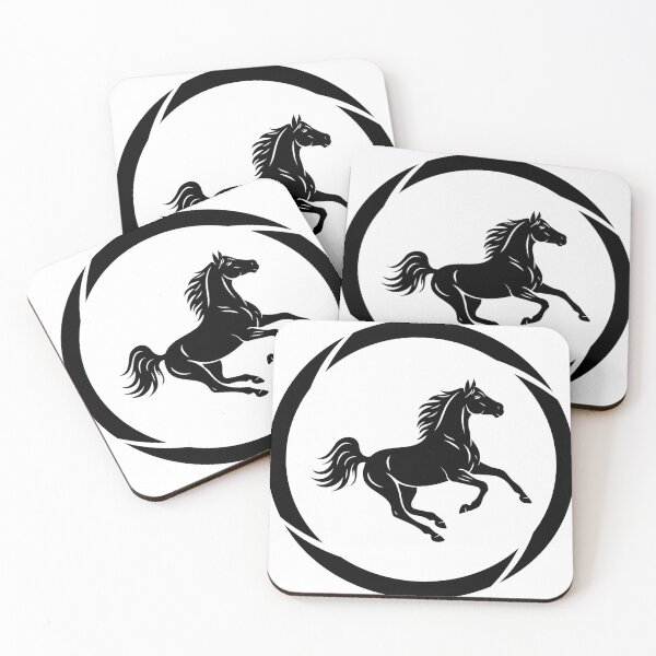 Item preview, Majestic Black Stallion Running Silhouette Logo designed and sold by Omar-2D.