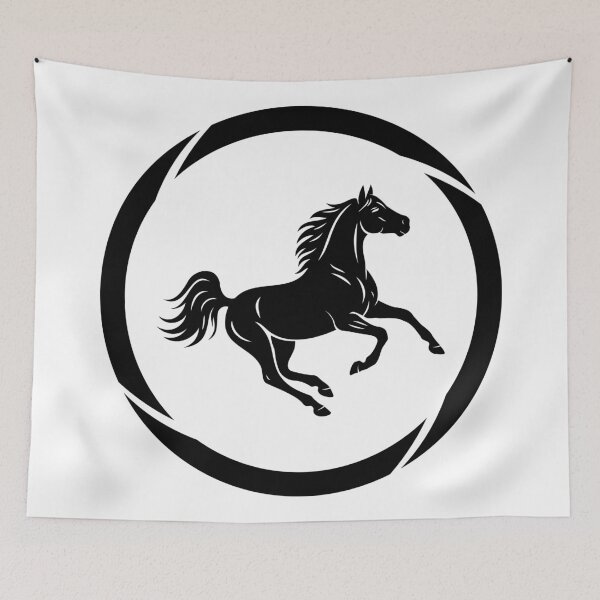 Item preview, Majestic Black Stallion Running Silhouette Logo designed and sold by Omar-2D.