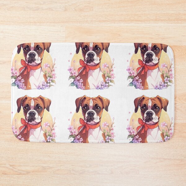 Item preview, Boxer puppy dog with flowers designed and sold by MendaciousMina.