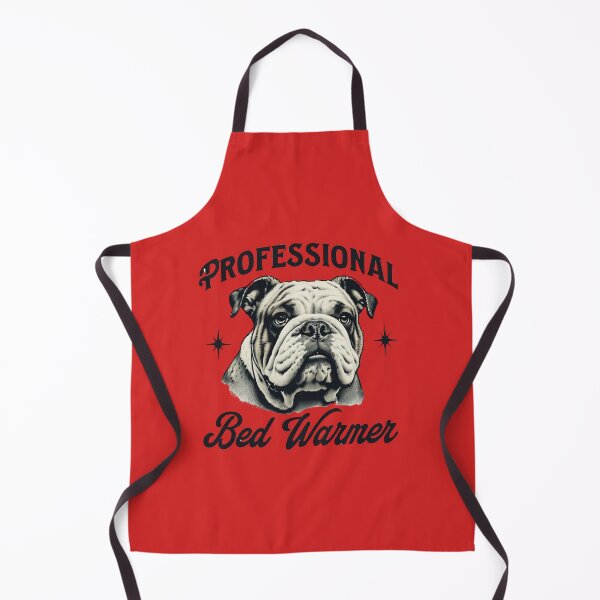 Item preview, Funny bulldog picture with slogan 'professional bed warmer' designed and sold by lucyinspace.