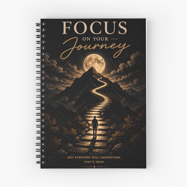 Item preview, Focus On Your Journey – Motivational Aesthetic Moon Mountain Design designed and sold by Nermin Gerges.