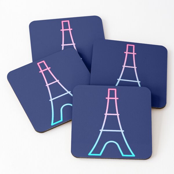 Item preview, Neon Paris Eiffel Tower Vaporwave Design designed and sold by MariMarArt.