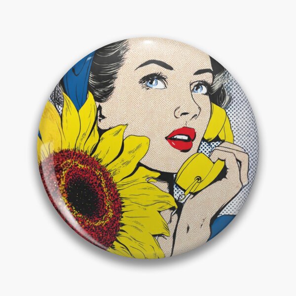Item preview, 60s Retro Pop Art Pin-Up – Bold Sunflower Comic Book Sticker designed and sold by SunPeachRetro.