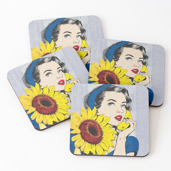 Item preview, 60s Retro Pop Art Pin-Up – Bold Sunflower Comic Book Sticker designed and sold by SunPeachRetro.