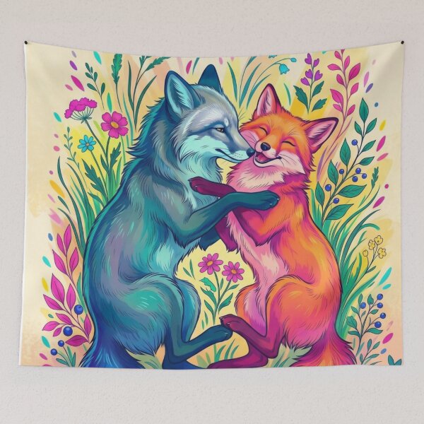 Item preview, The Fox and the Field of Wildflowers designed and sold by PP&RAINBOW SHOP.
