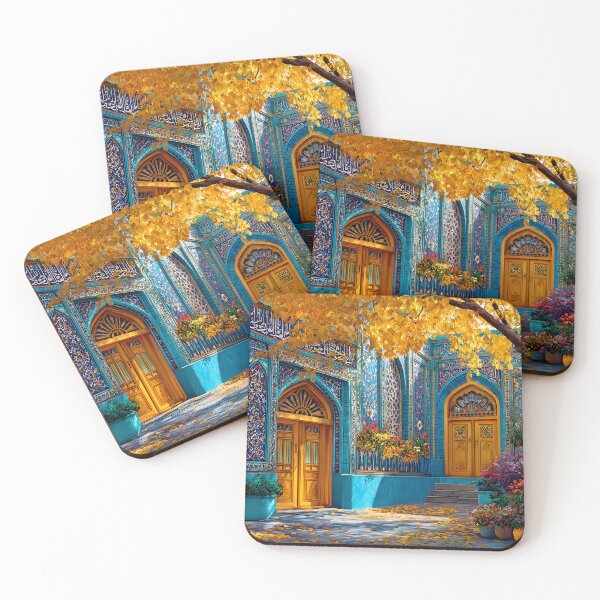 Item preview, Vibrant Courtyard in Autumn with Colorful Flowers designed and sold by Artessie.