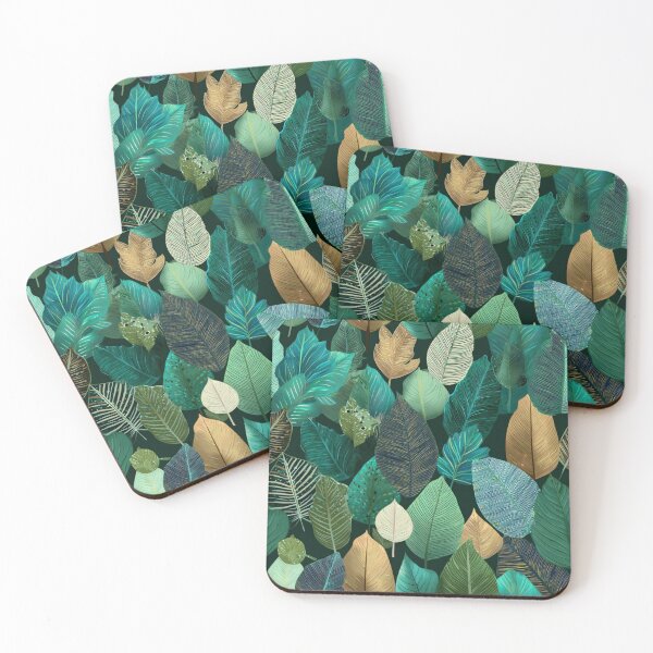 Item preview, Tropical Jungle Leaves Botanical Pattern designed and sold by NicolasGlowArt.