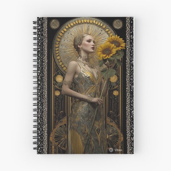 Item preview, Art Deco Sunflower Goddess – 1920s Flapper Glamour Design designed and sold by SunPeachRetro.