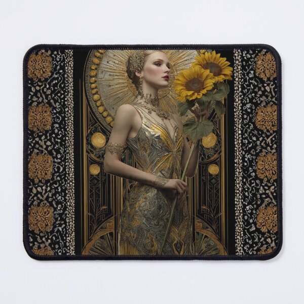 Item preview, Art Deco Sunflower Goddess – 1920s Flapper Glamour Design designed and sold by SunPeachRetro.