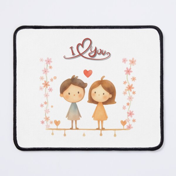 Item preview, Cute Couple "I ♥ You" - Watercolor Love Story designed and sold by Heartbeat Studio by Yederlin.