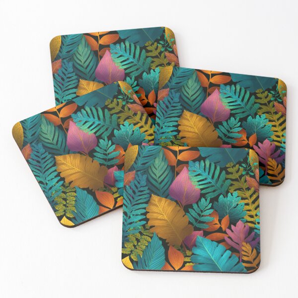 Item preview, Vibrant Tropical Leaves Botanical Pattern designed and sold by NicolasGlowArt.