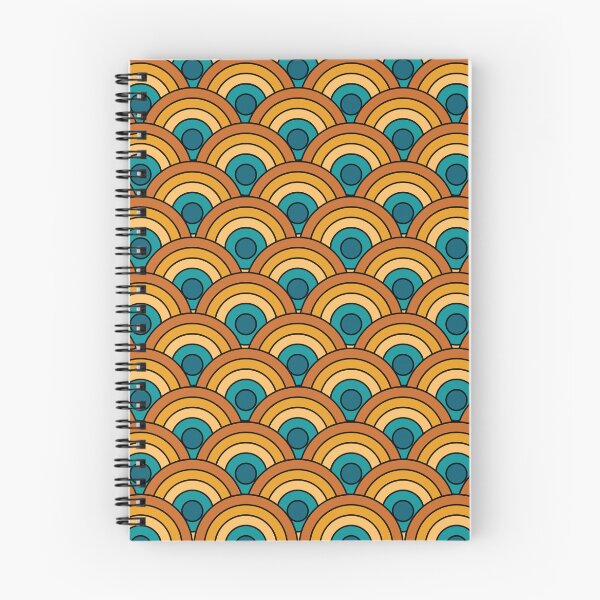 Item preview, Teal & Amber Retro Seigaiha Waves designed and sold by Far Out Goods.