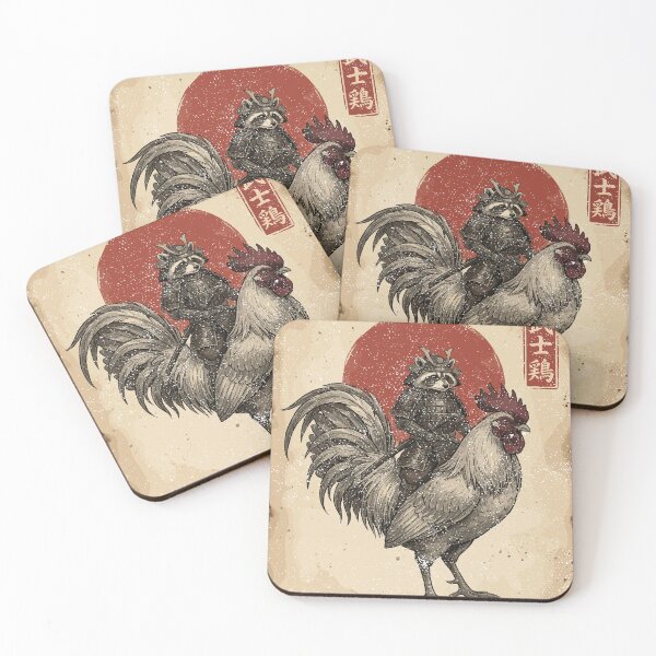 Item preview, Shadow Samurai Raccoon - Vintage Japanese Red Sun & Warrior Art designed and sold by YYoYY.