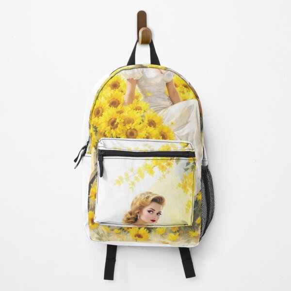 Item preview, Watercolor Harvest Pin-Up – 1950s Rustic Sunflower Wagon Sticker designed and sold by SunPeachRetro.