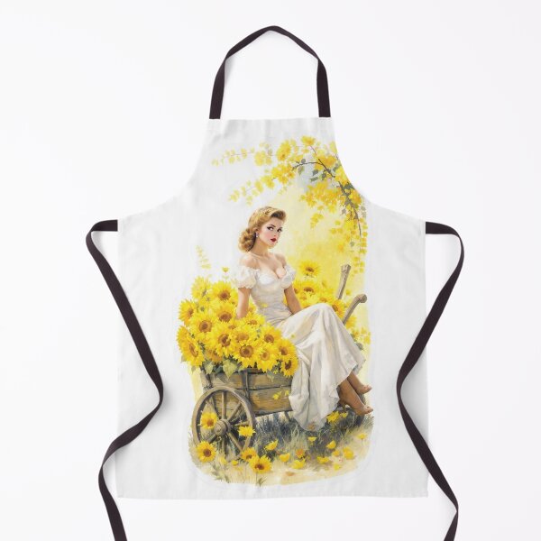 Item preview, Watercolor Harvest Pin-Up – 1950s Rustic Sunflower Wagon Sticker designed and sold by SunPeachRetro.