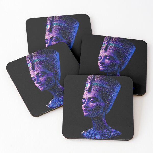 Item preview, Purple Blue Neon Mosaic Nefertiti designed and sold by ClubVacay.