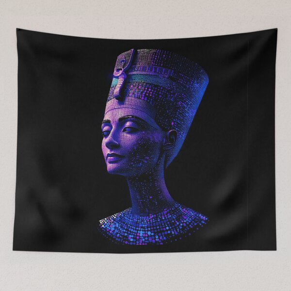 Item preview, Purple Blue Neon Mosaic Nefertiti designed and sold by ClubVacay.