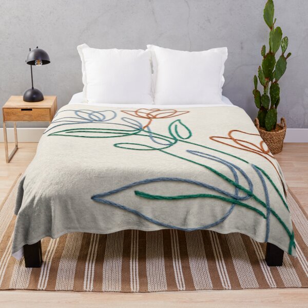 Item preview, Minimalist Floral Line Embroidery Design designed and sold by PixorStudio.