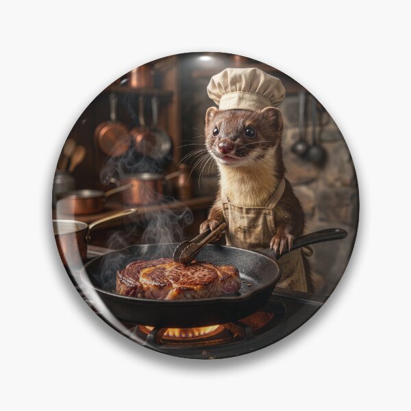 Item preview, Stoat Chef Pan Sears a Steak designed and sold by Tridentulus.