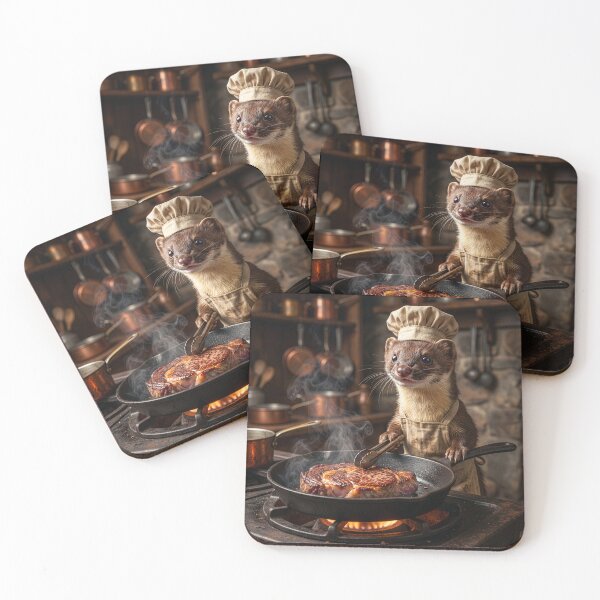 Item preview, Stoat Chef Pan Sears a Steak designed and sold by Tridentulus.