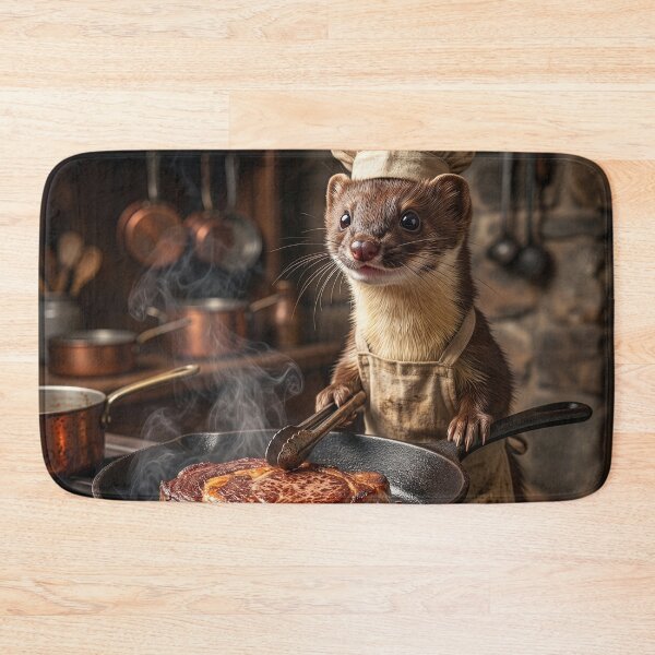 Item preview, Stoat Chef Pan Sears a Steak designed and sold by Tridentulus.