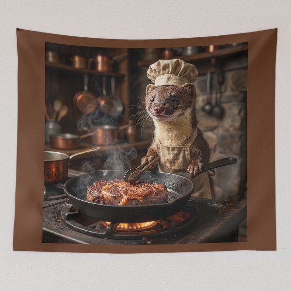 Item preview, Stoat Chef Pan Sears a Steak designed and sold by Tridentulus.