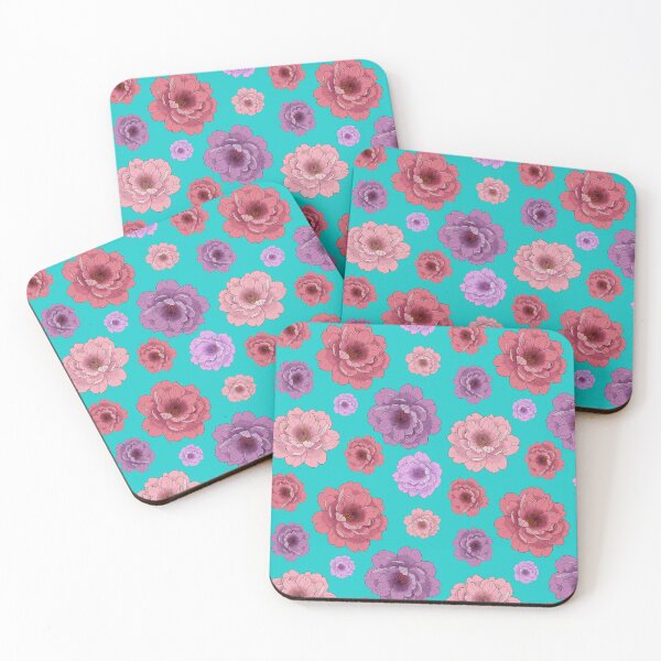 Item preview, Peonies on turquoise  designed and sold by SMartin.