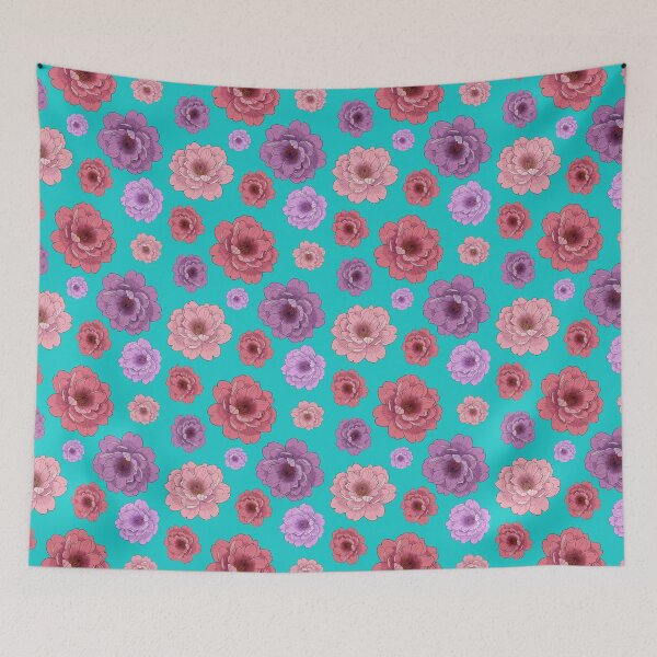 Item preview, Peonies on turquoise  designed and sold by SMartin.