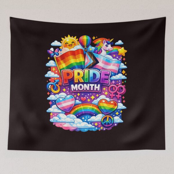 Item preview, Colorful Pride Month Rainbow and Unicorn Art designed and sold by inamosone.