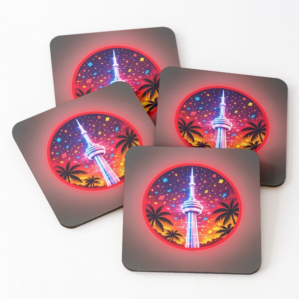 Item preview, Cyberpunk Summer CN Tower – XL Neon Toronto Badge designed and sold by SachaMuru.