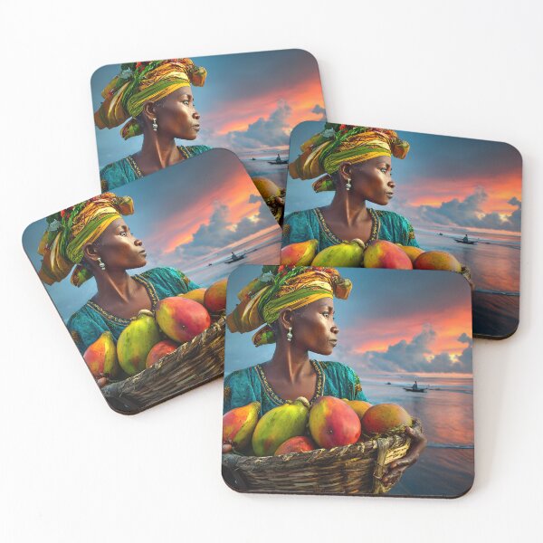 Item preview, Woman with Fruits at Sunset on the Beach designed and sold by Artessie.