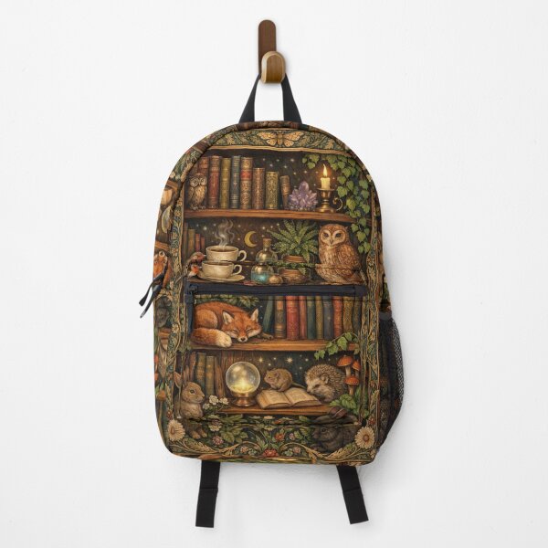 Item preview, Retro book lover book shelf woodland animal lover designed and sold by hollycooper.
