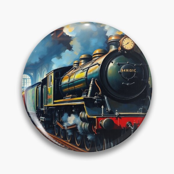 Item preview, Ahuntsic railway  station, with a steam train. designed and sold by oldMastersofart.