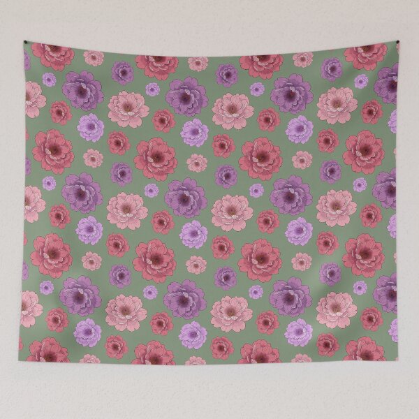 Item preview, Peonies on sage designed and sold by SMartin.