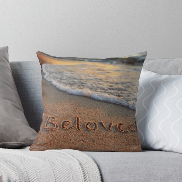 Item preview, "Beloved" Sand Inscription with Seashell at Sunset designed and sold by chase-thewave.