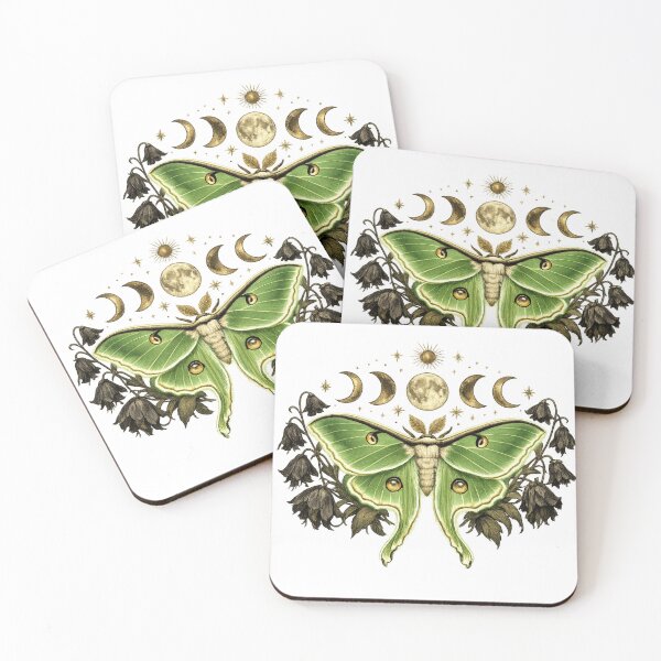 Item preview, Celestial Luna Moth Botanical Stars Dark Academia Entomology designed and sold by Retro Mood Co.