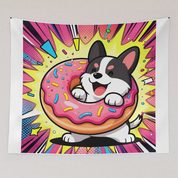 Item preview, Cartoon Dog with Donut Delight designed and sold by Shelley Loewnau-Jones Studio.