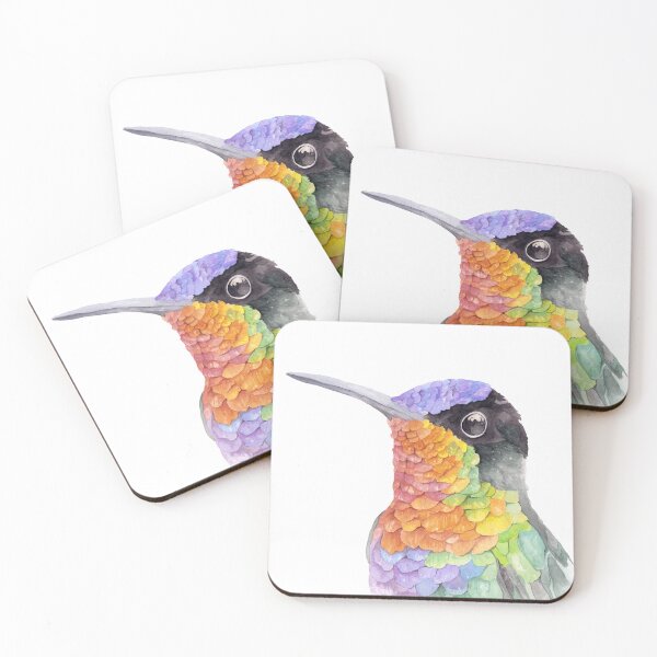 Item preview, Fiery Throated Hummingbird designed and sold by Coastal Watercolors by Laura.