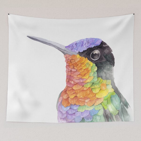 Item preview, Fiery Throated Hummingbird designed and sold by Coastal Watercolors by Laura.