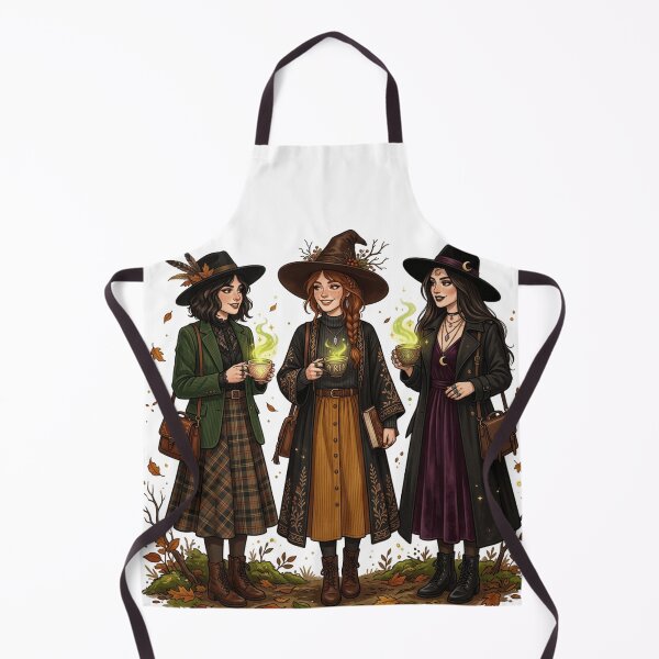 Item preview, Coven Meeting At The Cafe Three Witches Drinking Matcha designed and sold by Retro Mood Co.