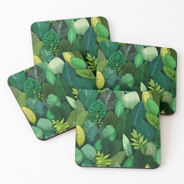 Item preview, Lush Green Tropical Leaves Botanical Pattern designed and sold by NicolasGlowArt.