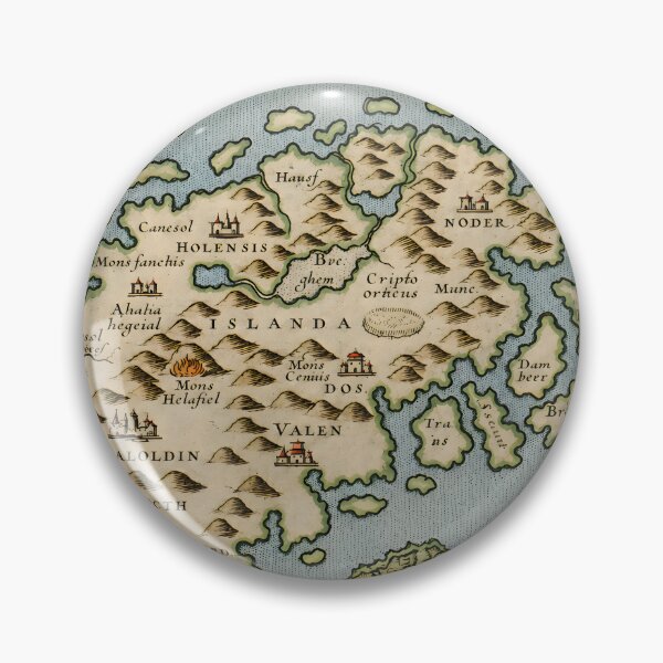 Artikelvorschau, Kolorierte historische Islandkarte von 1572 – Antike Island-Kartografie in sanften Naturtönen entworfen und verkauft von Framd Posters.