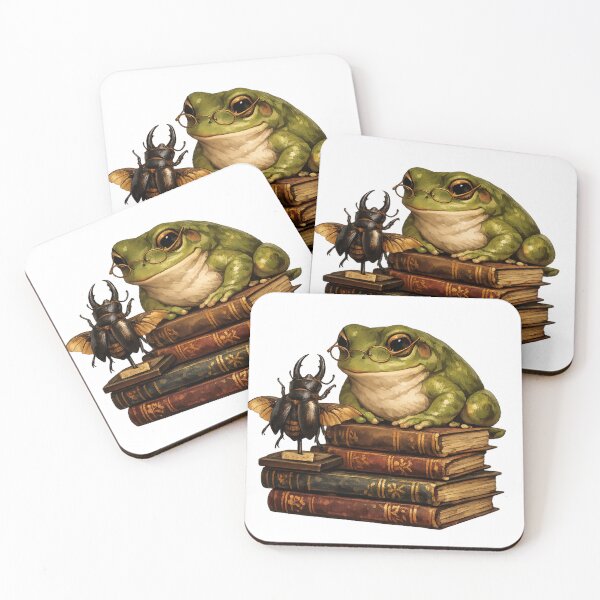 Item preview, Weird Bugs And Books Cottagecore Frog Reading Dark Academia designed and sold by Retro Mood Co.