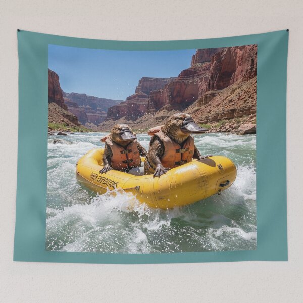 Item preview, Platypuses White Water Rafting on the Colorado River designed and sold by Tridentulus.