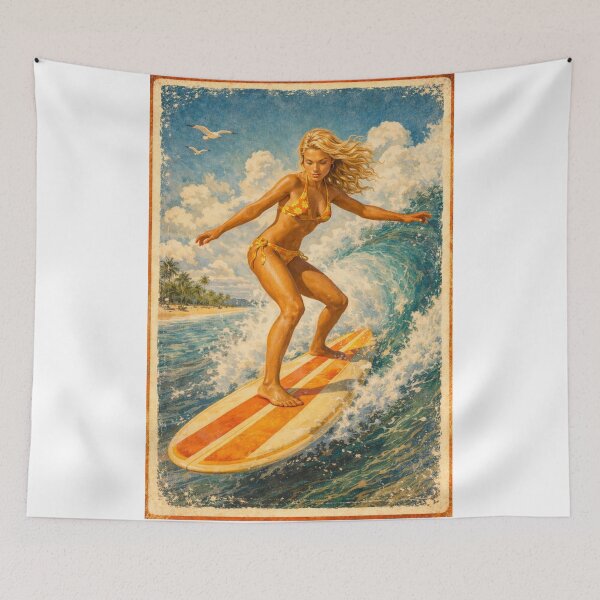 Item preview, Retro Surf Goddess — Endless Summer Vibes designed and sold by ITSimagination.